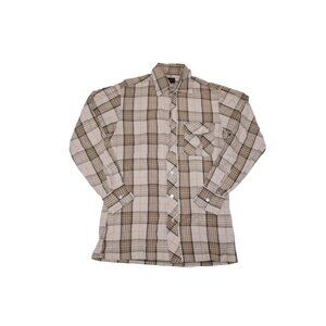 Vintage Mens Flannel Shirt Alexanders 1970s Cotton Plaid Logger One Pocket Small
